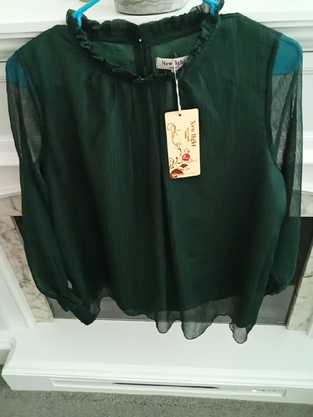 Ladies Hunter Green Blouse NWT